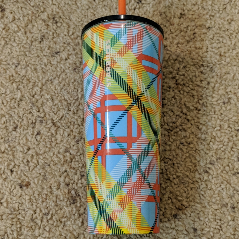 Collectible Starbucks plaid tumbler 16 oz